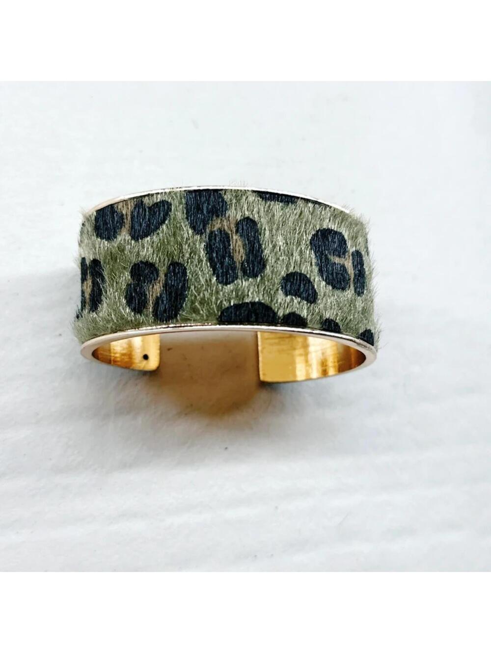 65a. Leopard Faux Calf Hair Bracelet